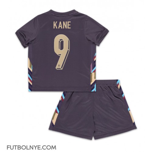 Camiseta Inglaterra Harry Kane #9 Visitante Equipación para niños Eurocopa 2024 manga corta (+ pantalones cortos)